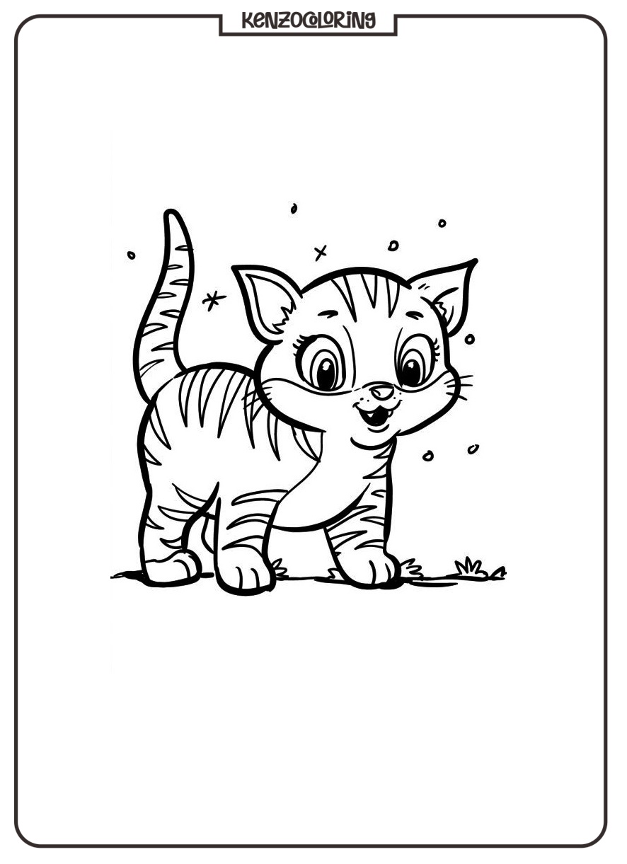 Adorable Cat Coloring Page 4 Cat Coloring Online Pages for Kids