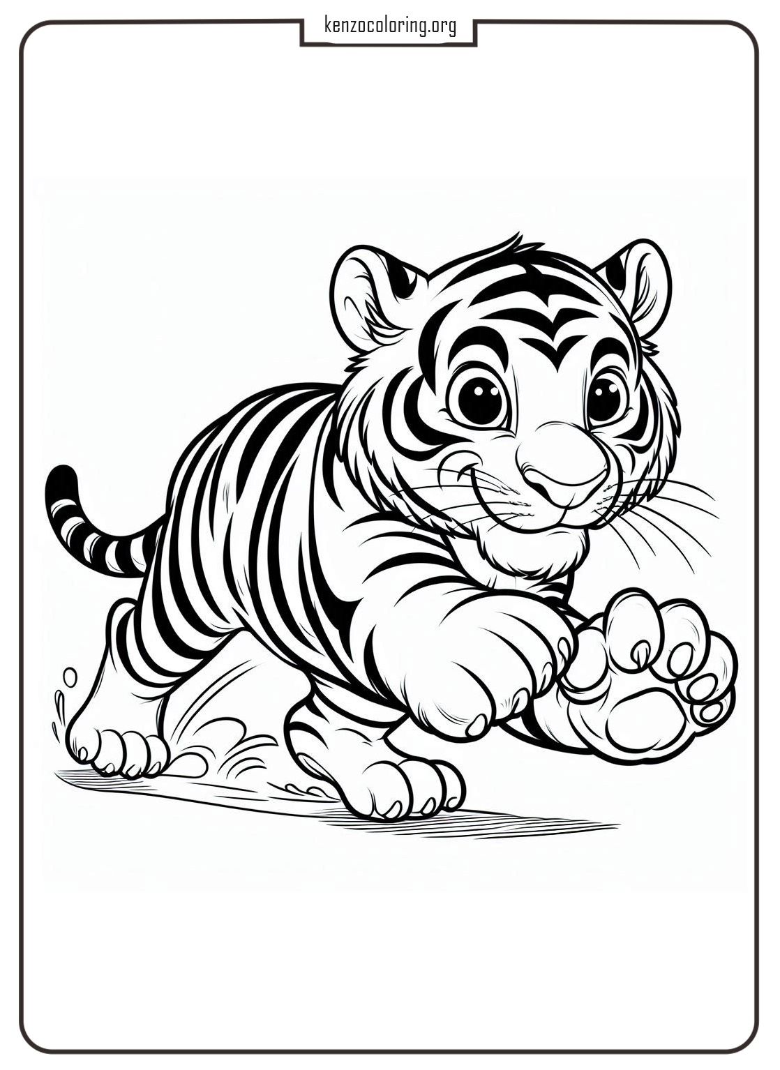 Baby Tiger Coloring Page 5 Online Coloring Page of Cute Baby Tiger