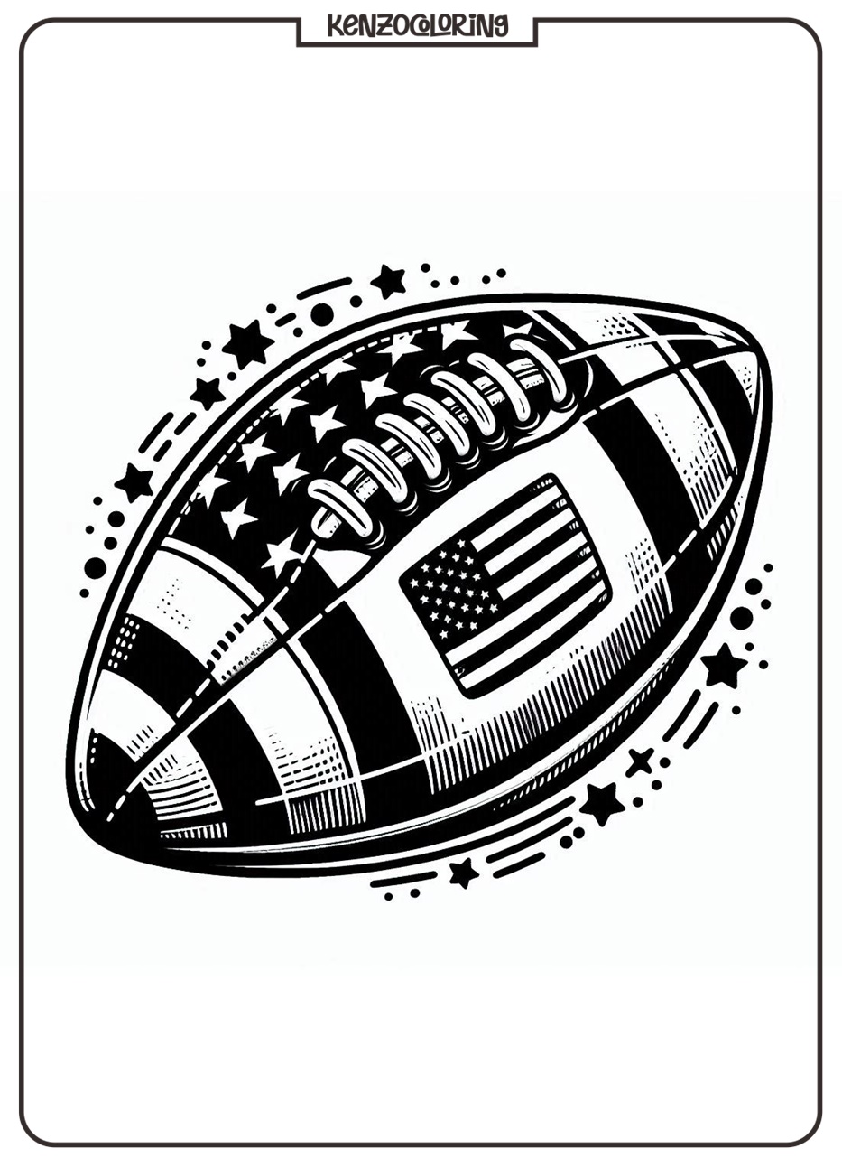 American Footbal Coloring Pages 1 american football coloring online page