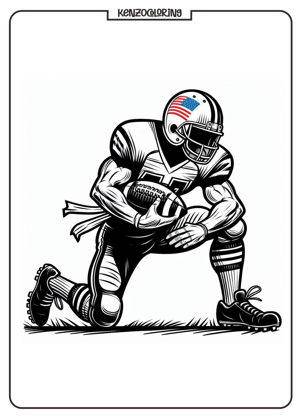 American Football Player Coloring Page 1 american football player coloring page online