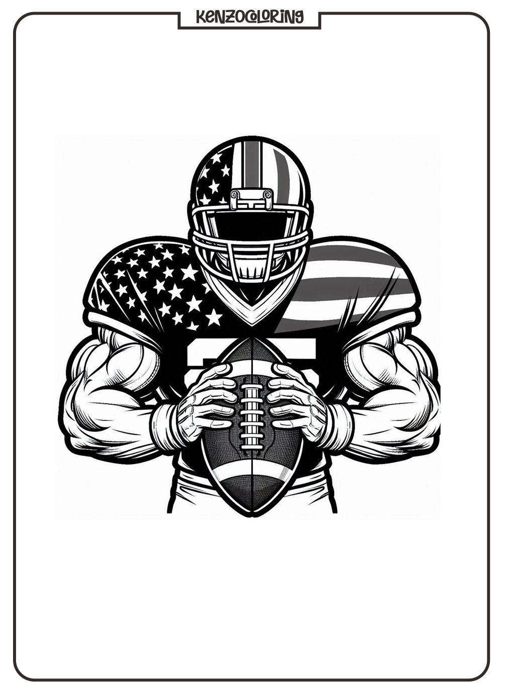American Football Player Coloring Page 2 american football player coloring pages online