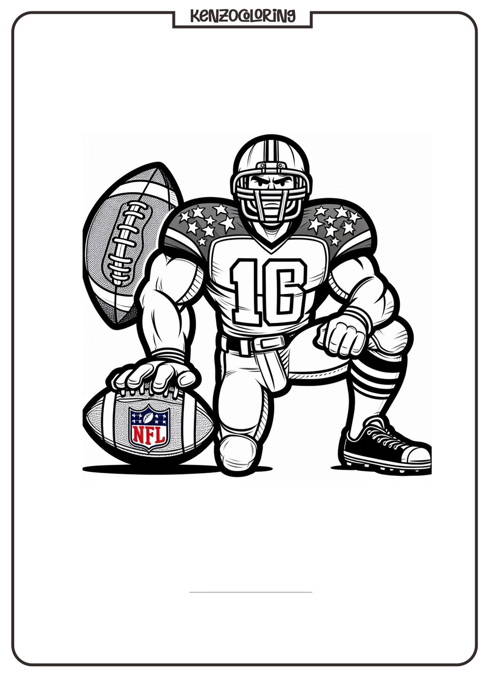 American Football Player Coloring Page 3 american football player coloring pages