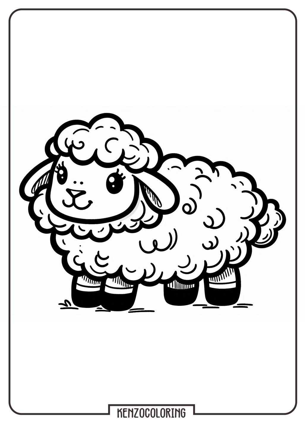 Cute Baby Sheep Coloring Page 6 baby Sheep coloring page