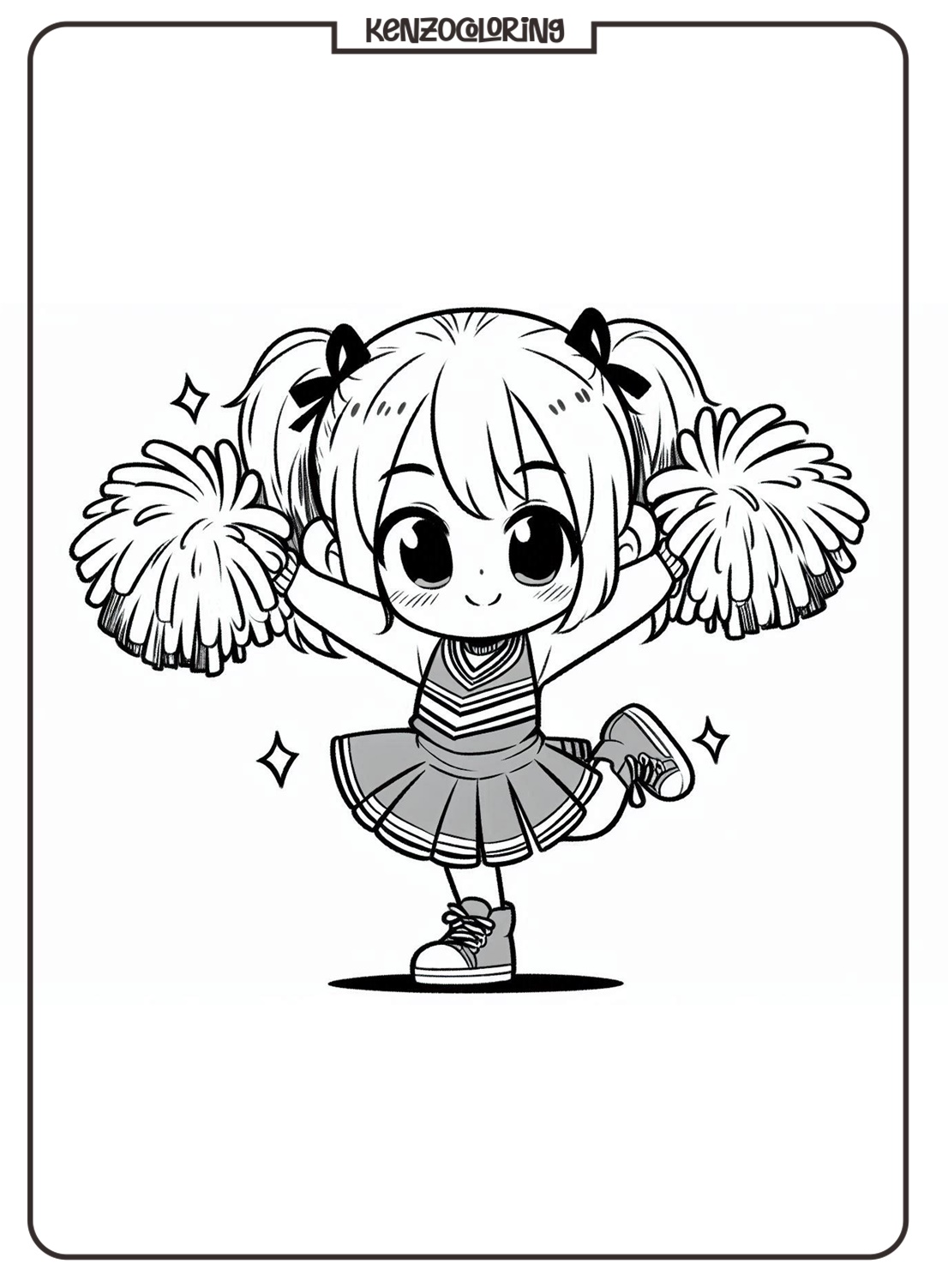 Cheerleader Coloring Pages for Kids 1 cheerleader coloring page online
