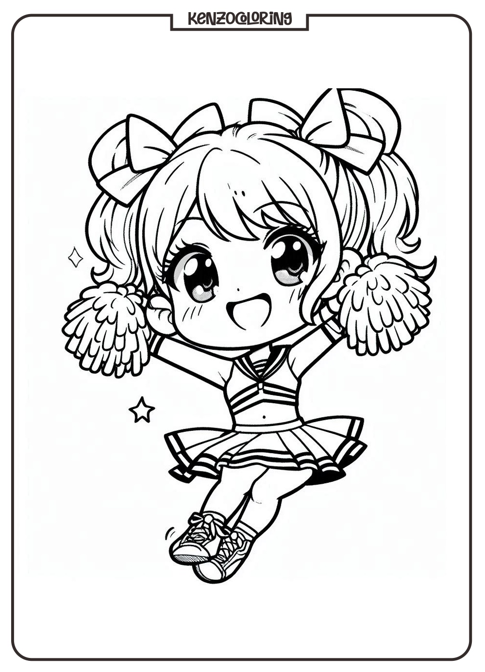 Cheerleader Coloring Pages for Kids 2 cheerleader coloring pages online