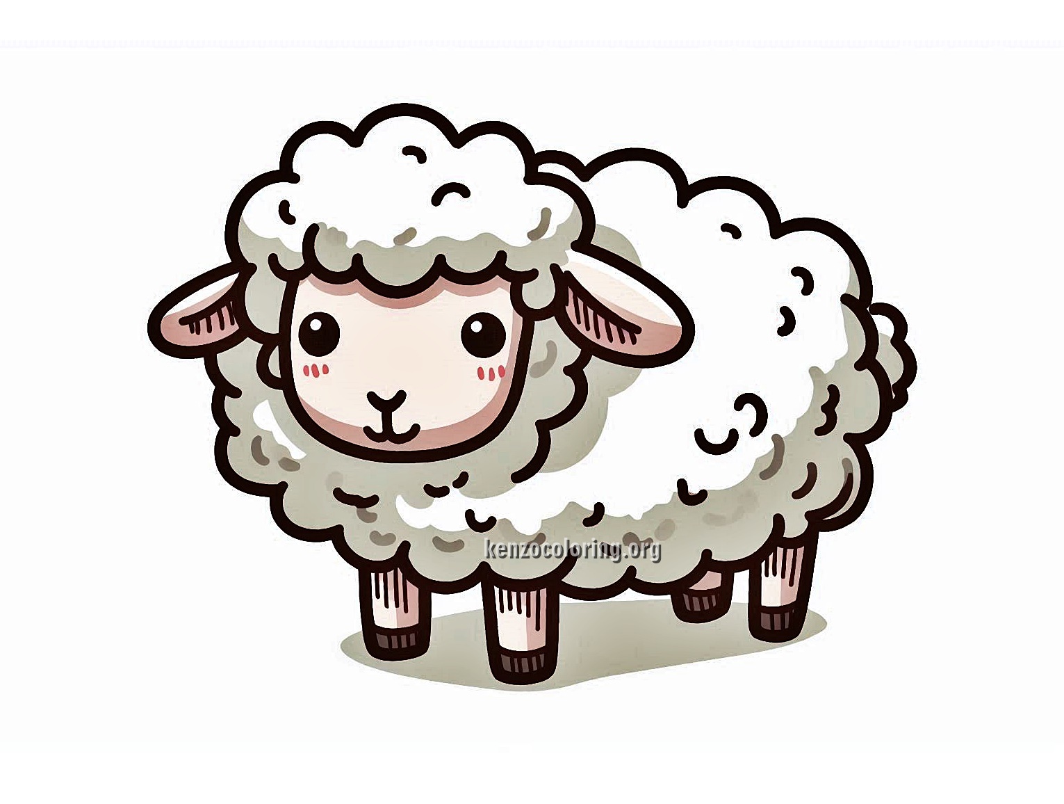 Cute Baby Sheep Coloring Page 8 image a baby Sheep coloring