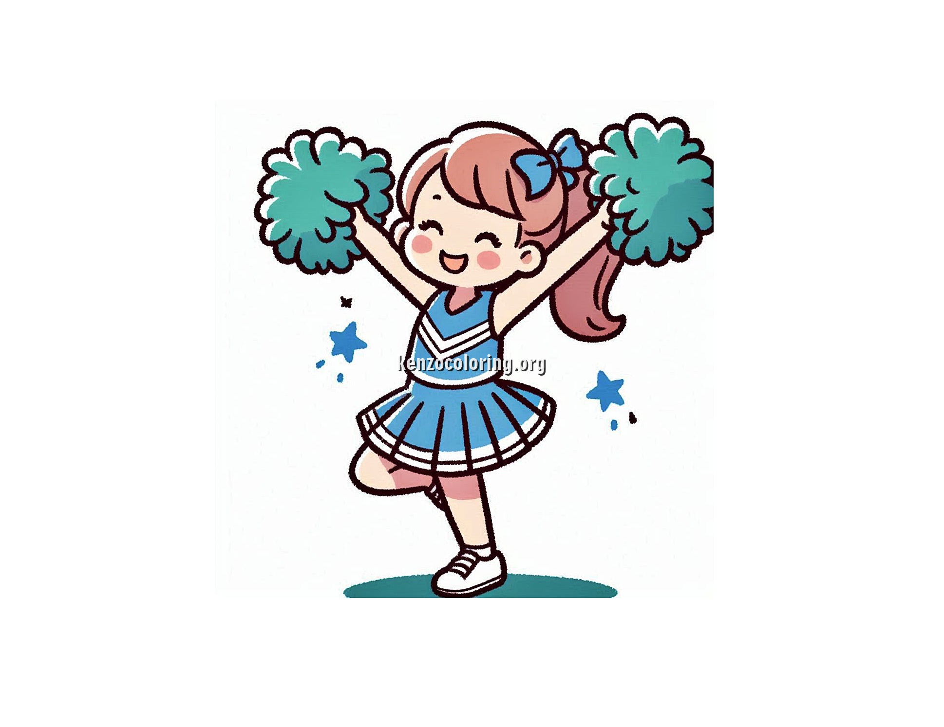 Cheerleader Coloring Pages for Kids 3 image a cheerleader coloring