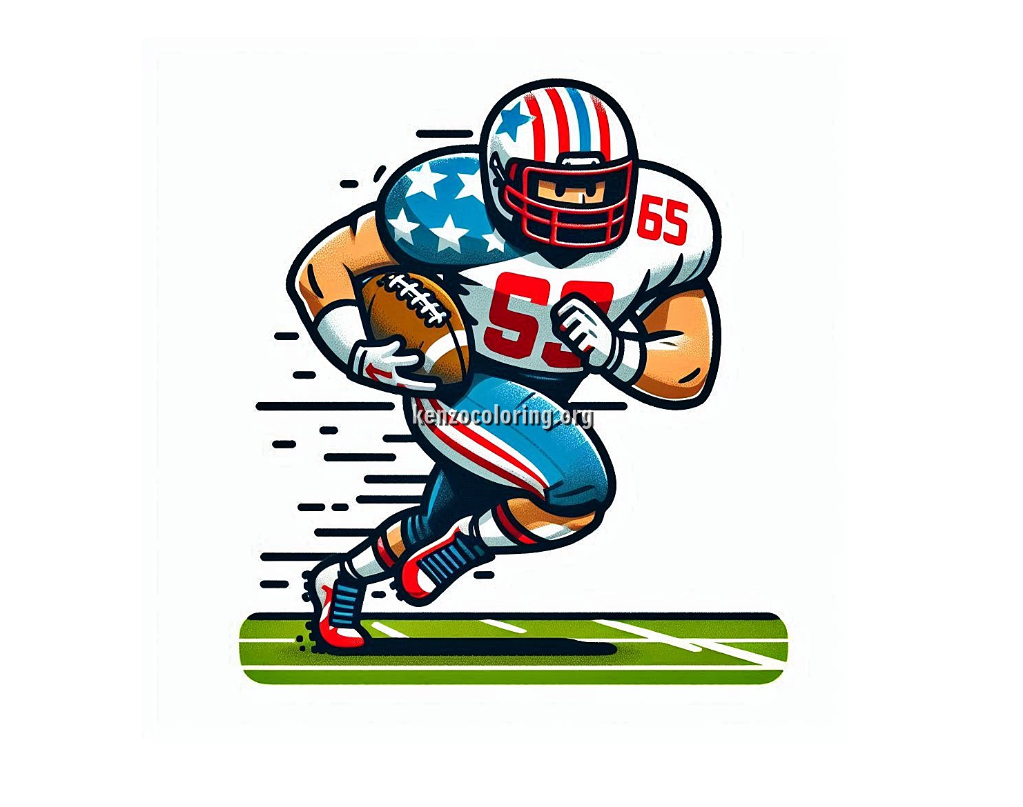American Football Player Coloring Page 4 image a football coloring