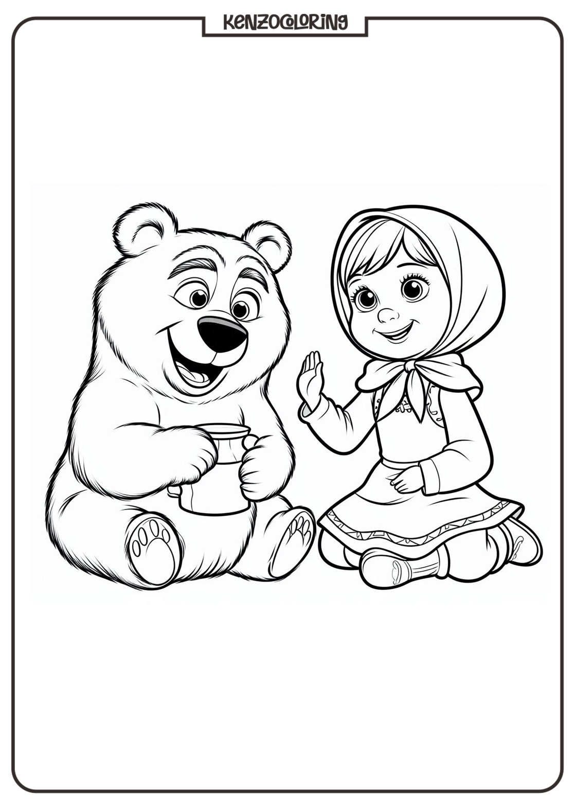 Masha and The Bear Coloring Pages 1 Image Masha and Bear Coloring Page