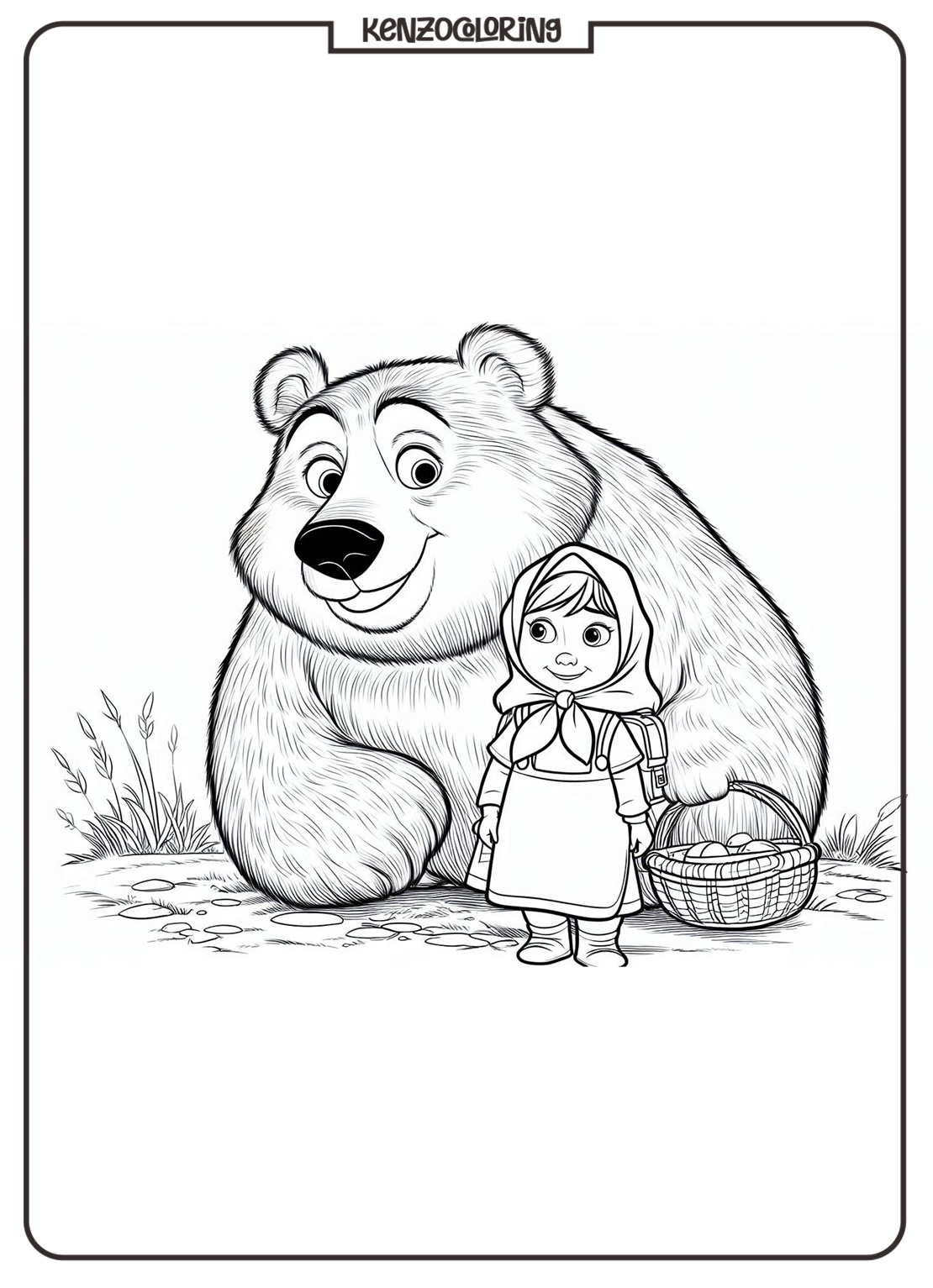 Masha and The Bear Coloring Pages 2 Image Masha and Bear Coloring Pages for Kids