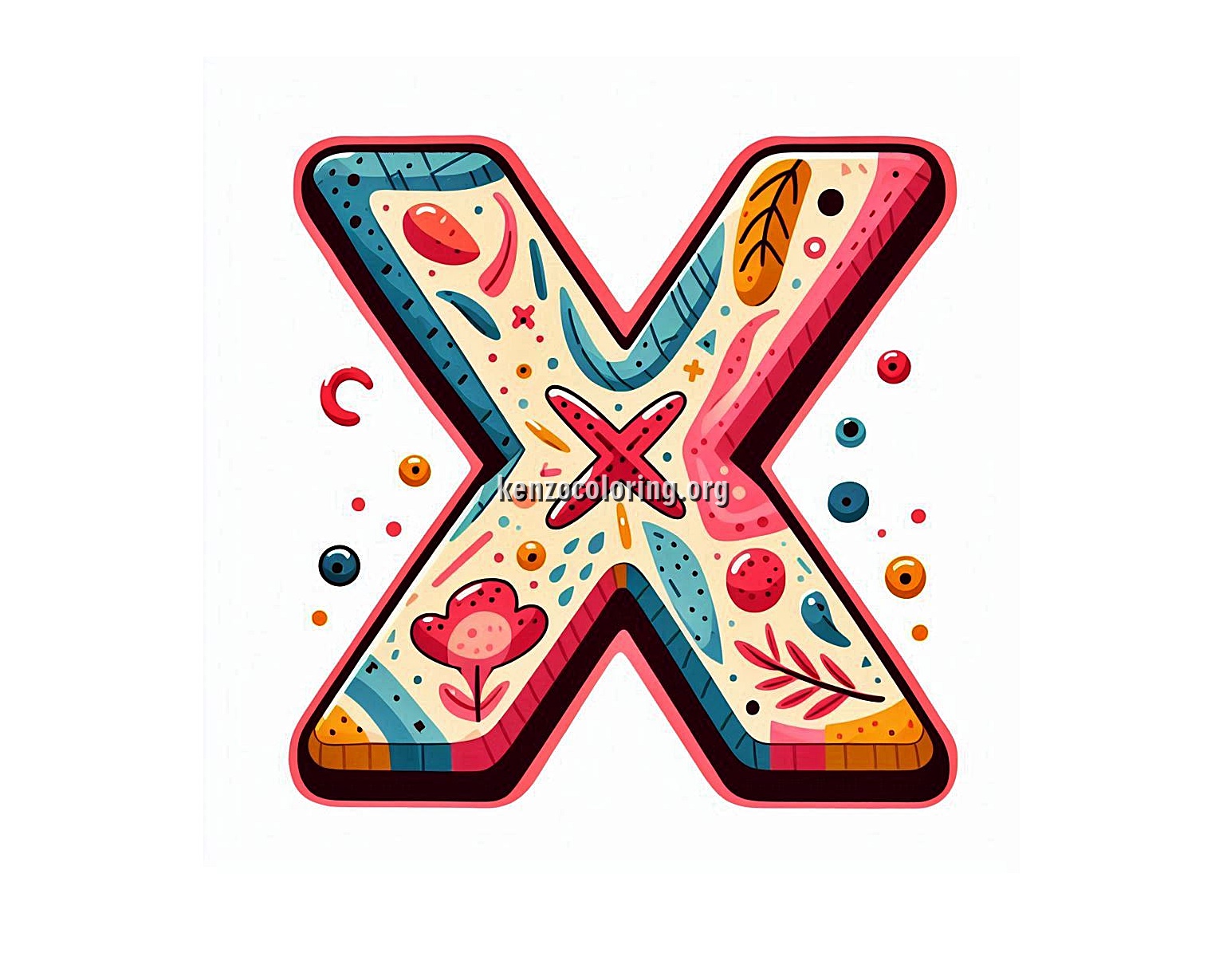 Alphabet Letter X Coloring Pages