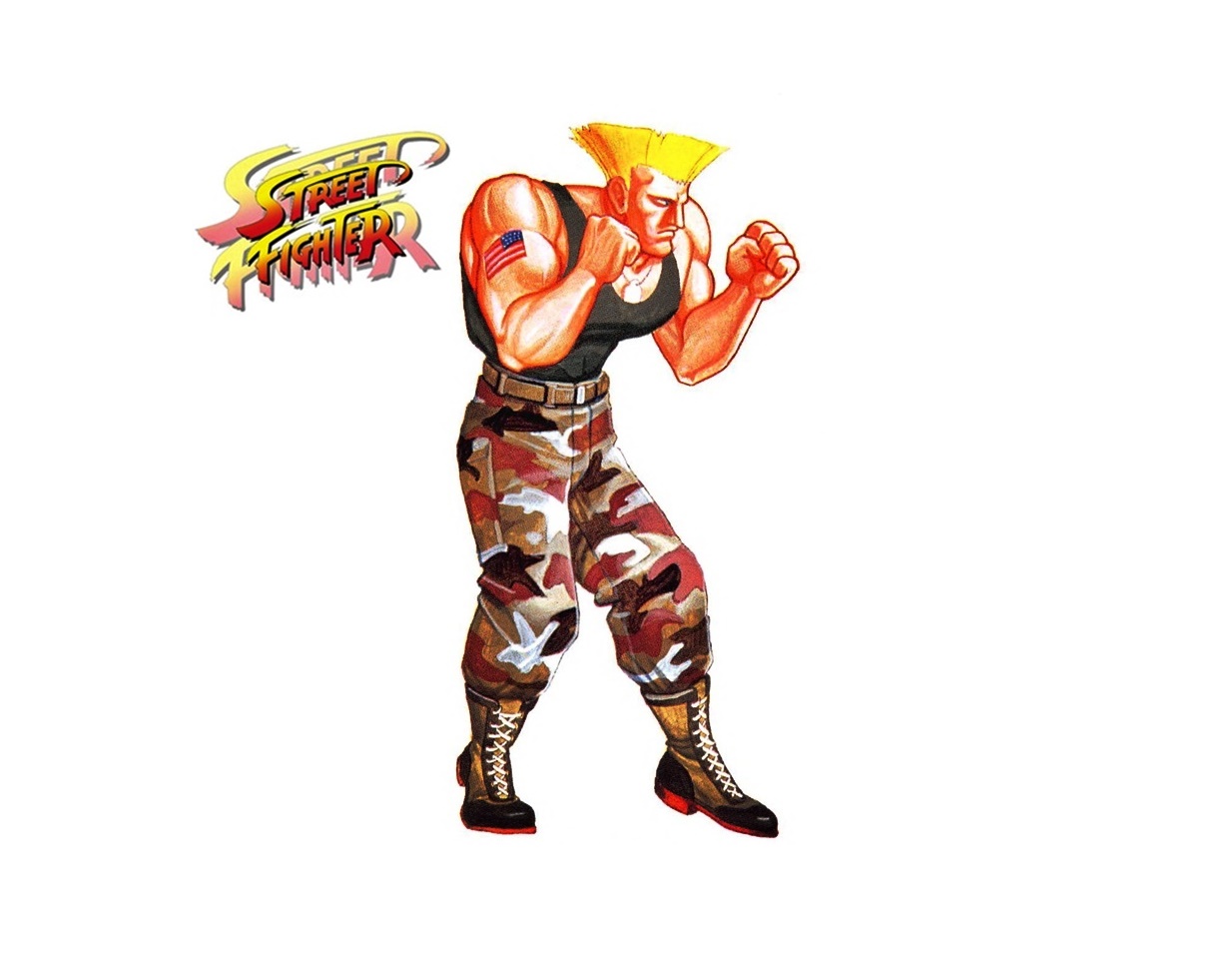 Guile from Street Fighter Game Coloring Pages
