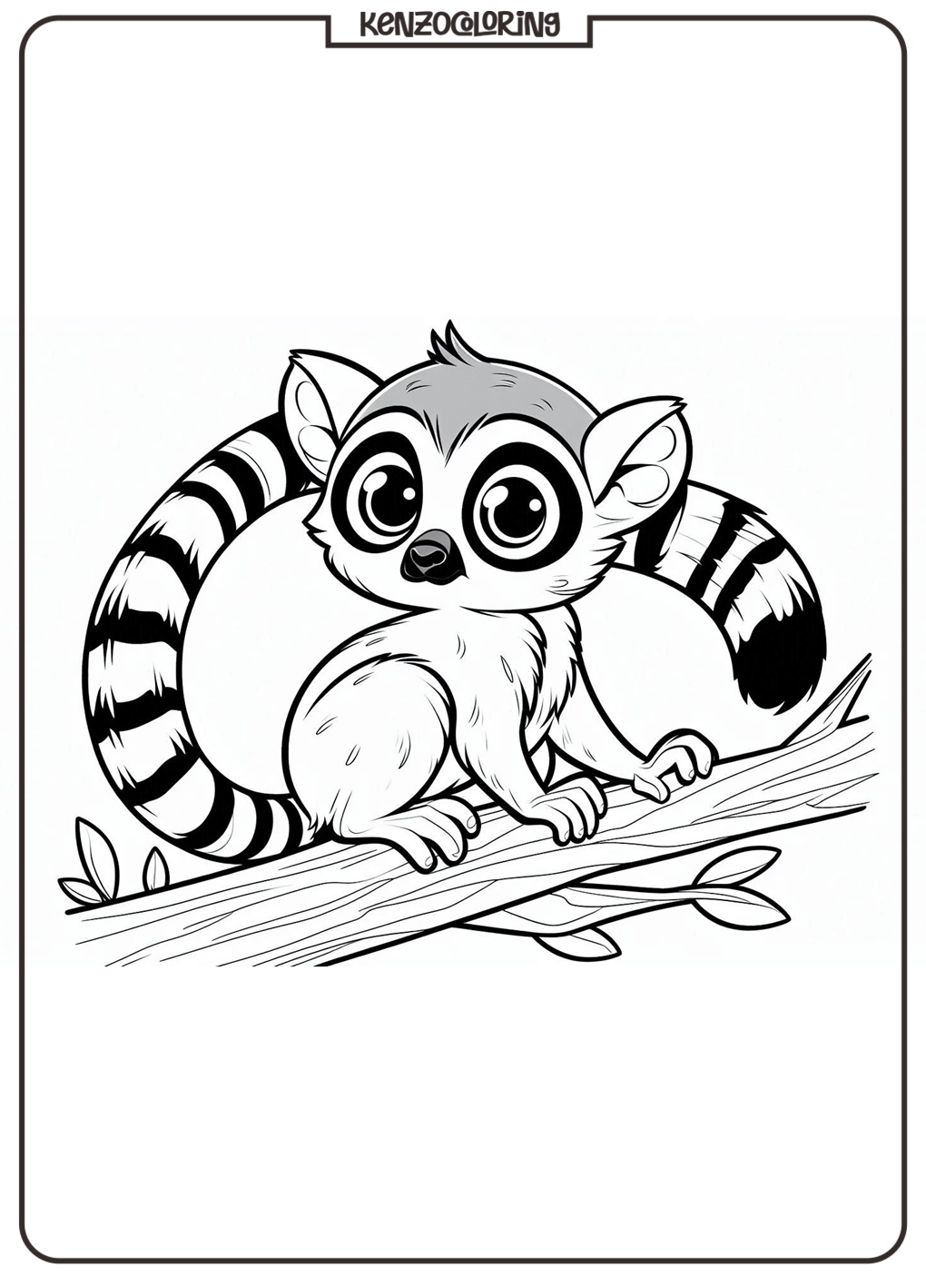 Origin from Madagascar, Lemur Coloring Page 3 Lemur Animal Coloring Pages for Kids