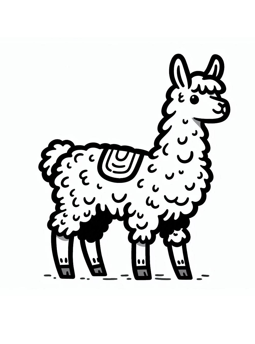 Soft Furry Animals Llama Coloring Pages 1 Llama animal coloring page