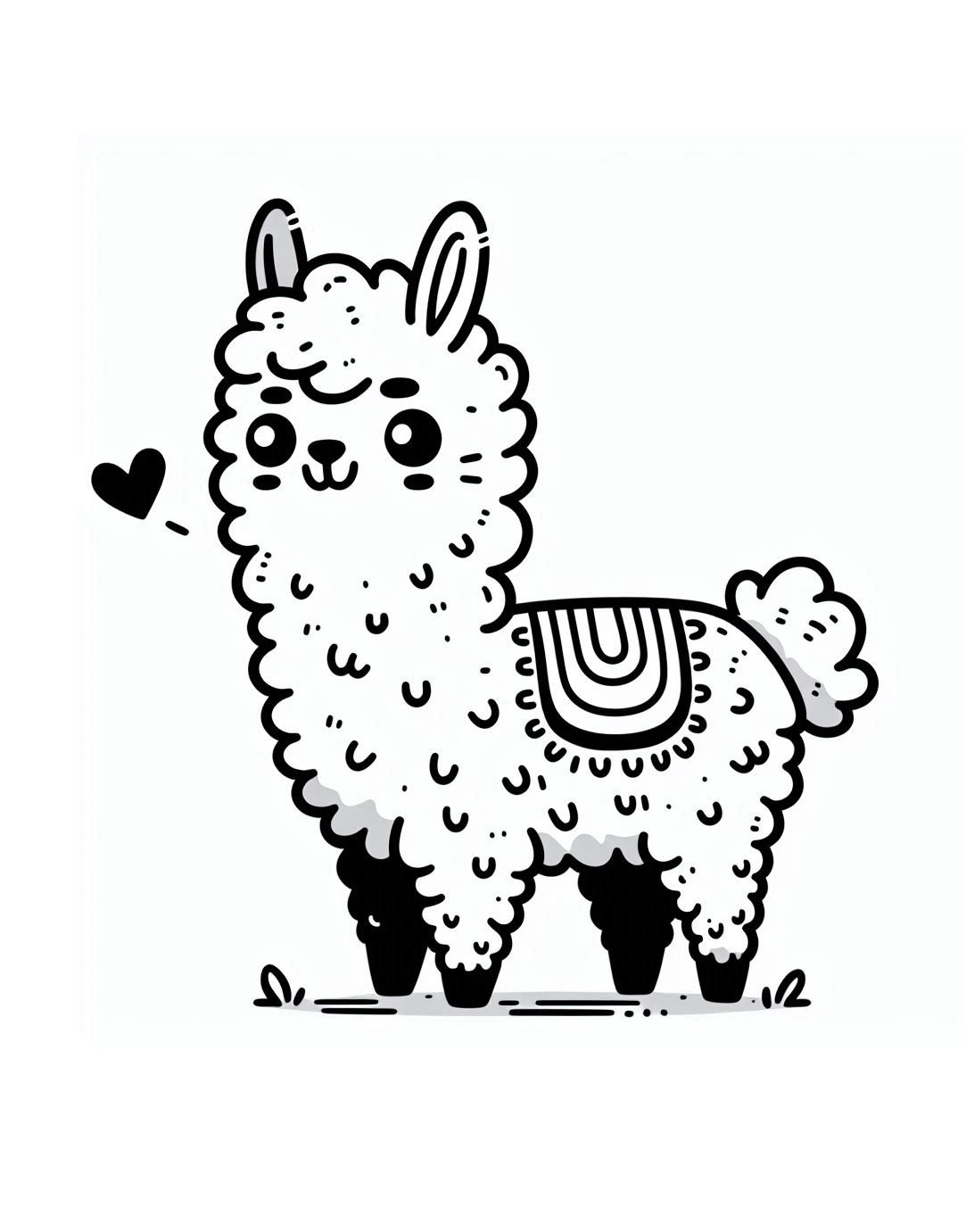 Soft Furry Animals Llama Coloring Pages 2 Llama animal coloring pages