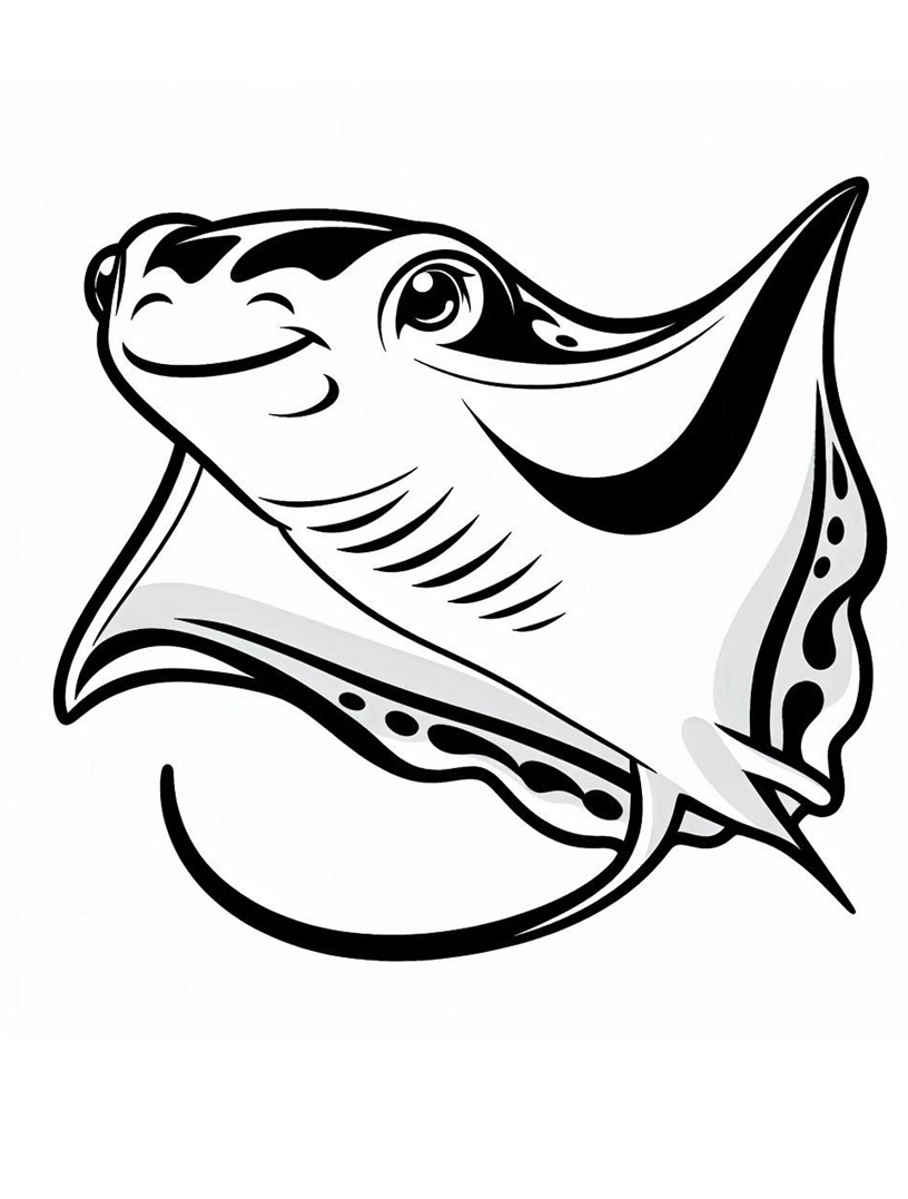 Manta Ray Coloring Page 3 Manta Ray Coloring Page Online