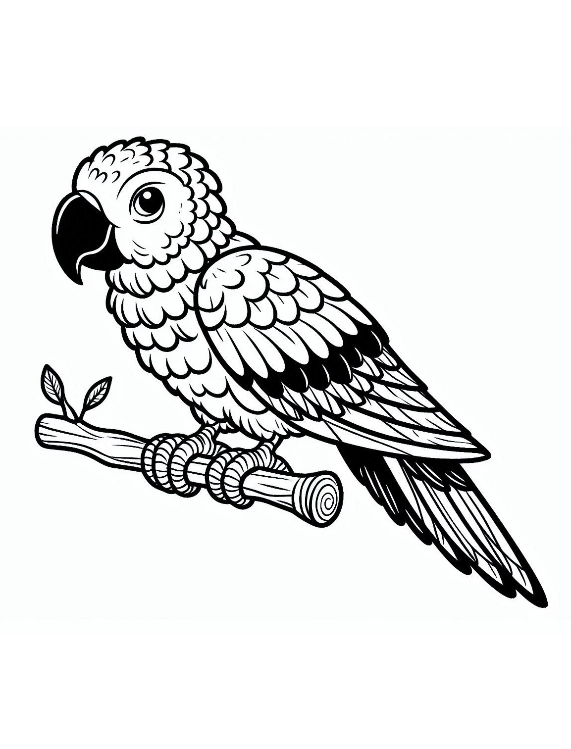 One of the Most Colorful Birds in the World, Parrot Coloring Page 2 Parrot Coloring Pages for Kids - kenzocoloring.org