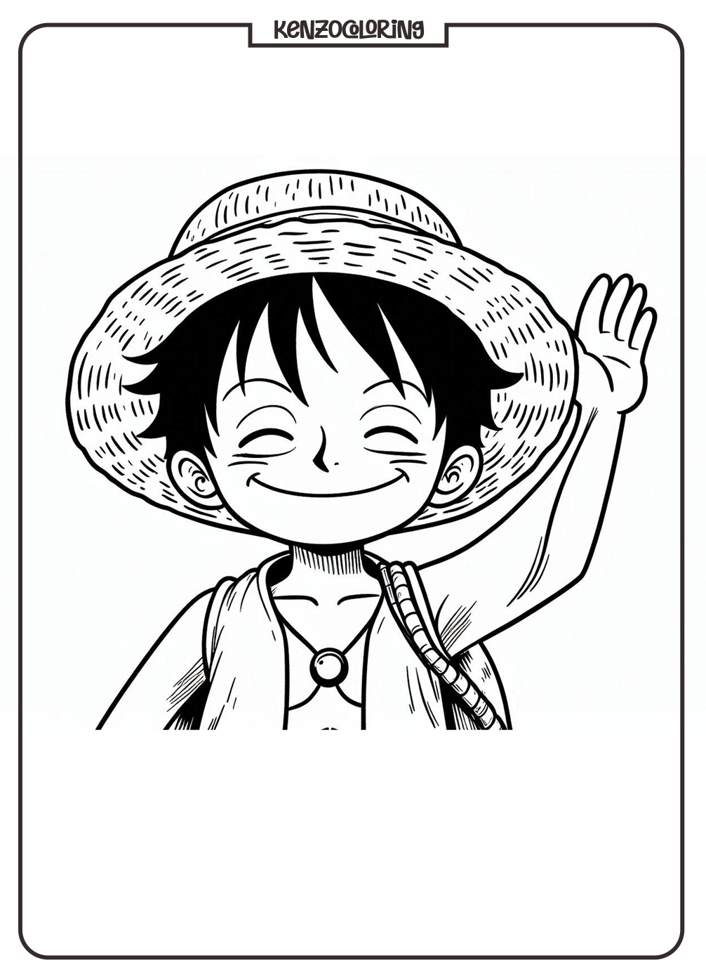 Straw Hat Pirates Captain Monkey D.Luffy Coloring Page 2 Straw Hat Pirates Captain Monkey D.Luffy Coloring Page