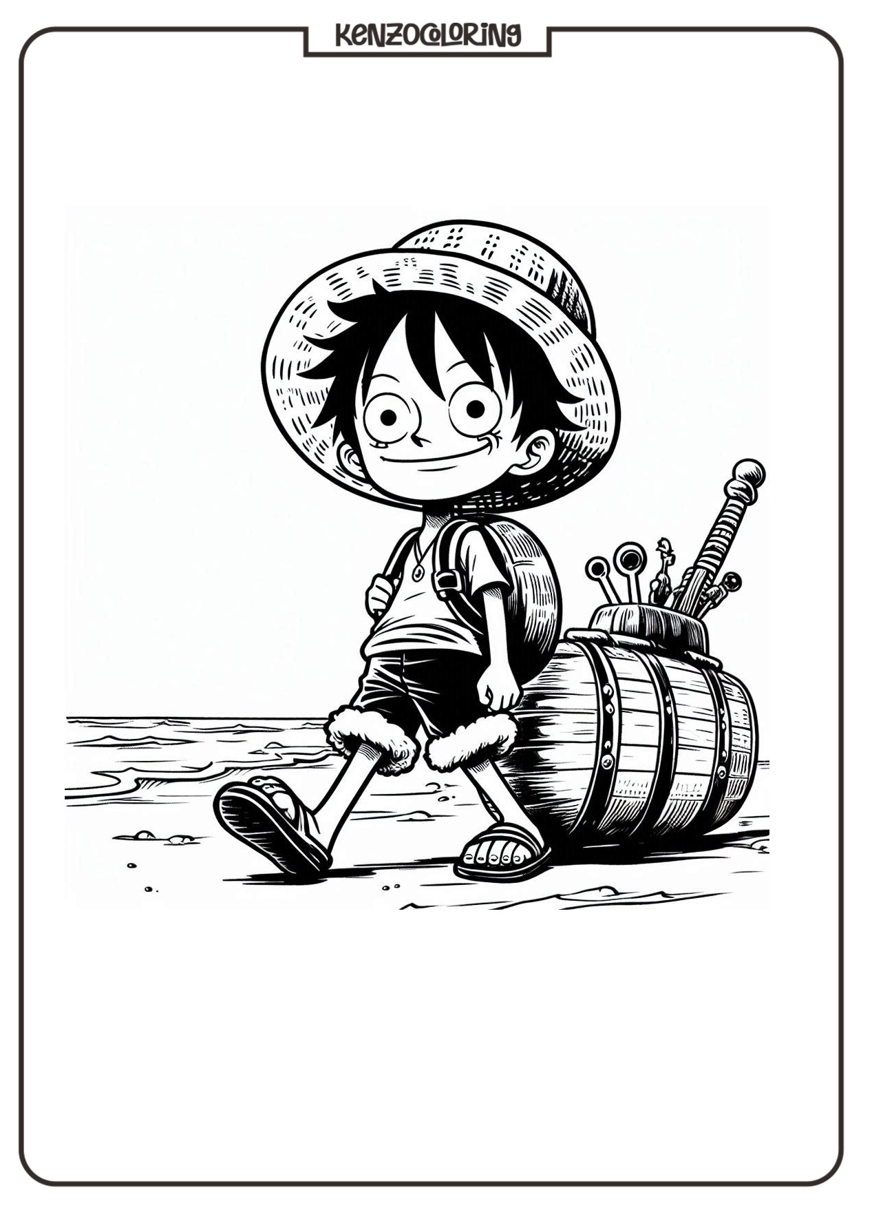 Straw Hat Pirates Captain Monkey D.Luffy Coloring Page 3 Straw Hat Pirates Captain Monkey D.Luffy Coloring Pages