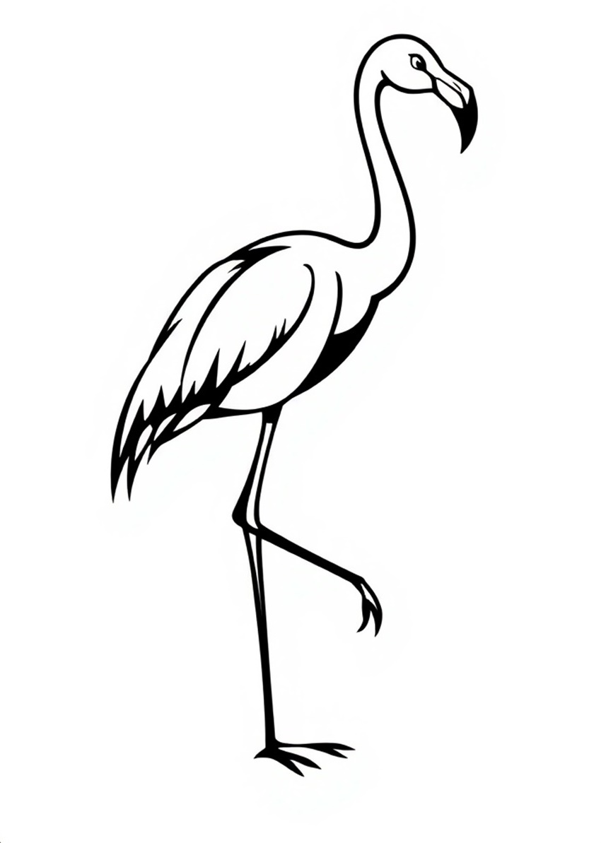 Graceful Animal Flamingo Coloring Page 2 coloring pages of flamingo - kenzocoloring.org