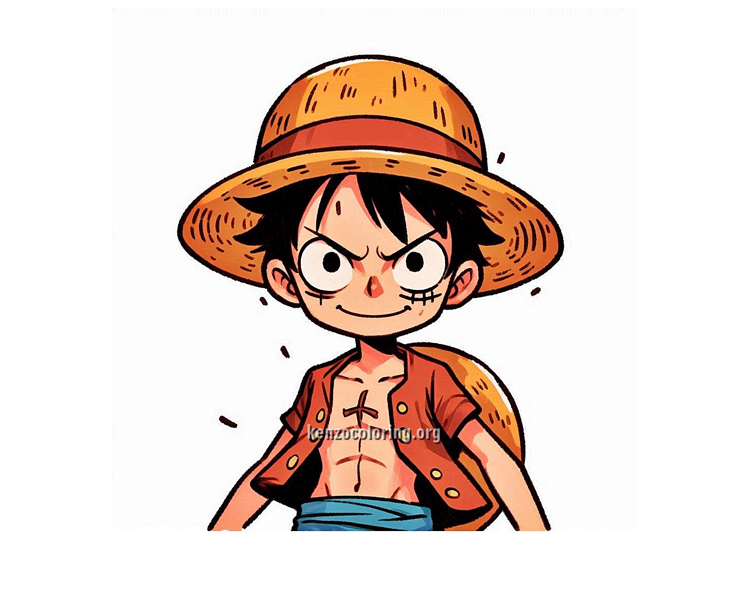 Straw Hat Pirates Captain Monkey D.Luffy Coloring Page