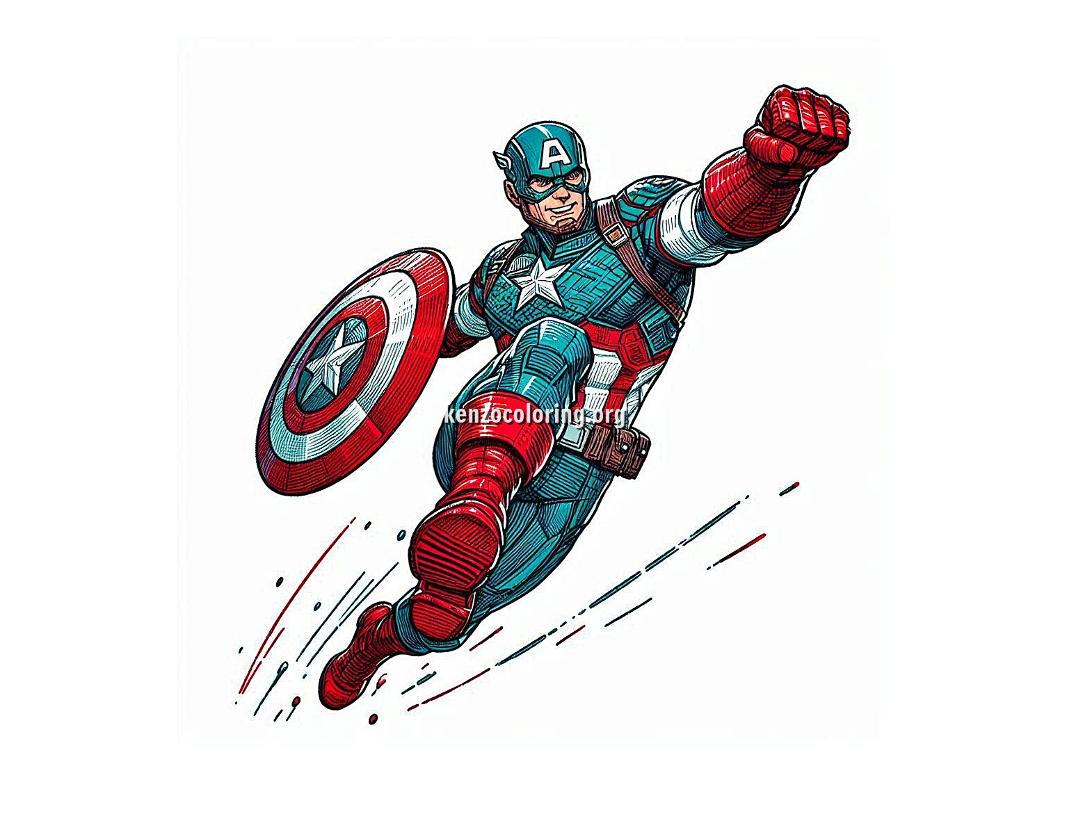 Iconic Hero Captain America with Shield Coloring Page 3 image a captain america coloring