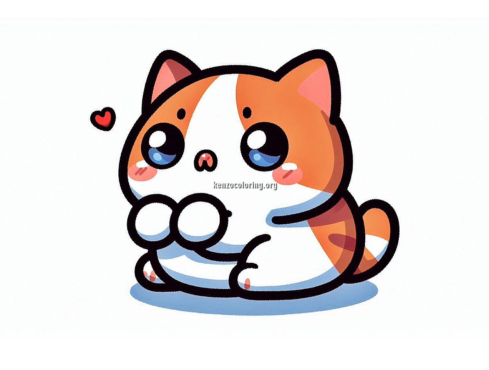 image a cute cartoon kitten coloring