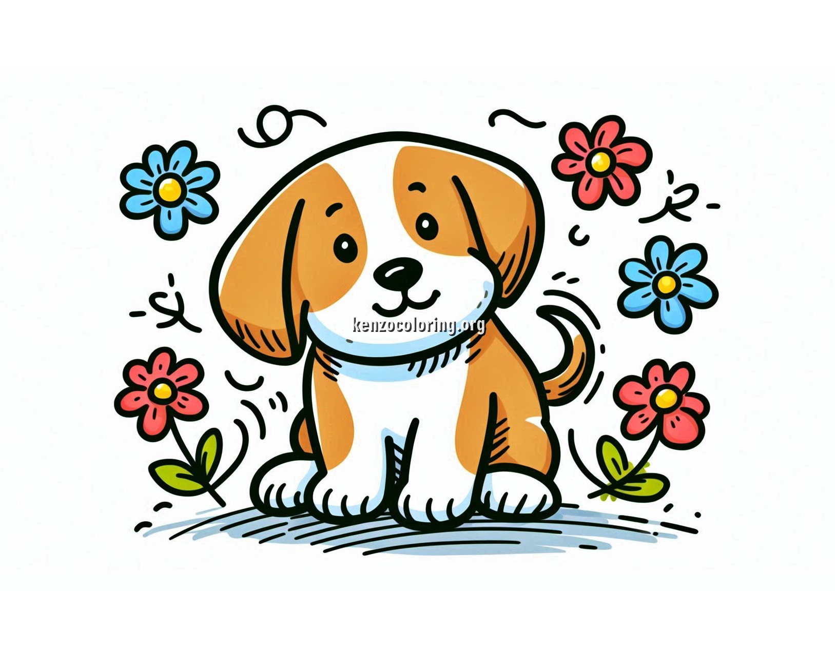 Cute Puppy Coloring Pages 4 image a cute puppy coloring