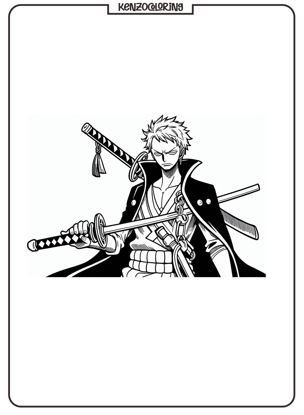 Swordsman Roronoa Zoro Coloring Pages 1 roronoa zoro one piece cartoon movie coloring page