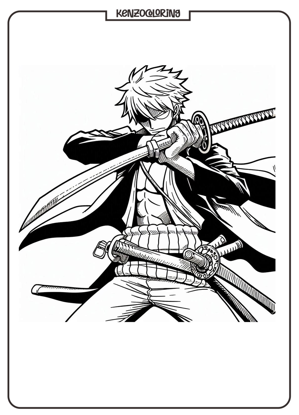 Swordsman Roronoa Zoro Coloring Pages 2 roronoa zoro one piece cartoon movie coloring
