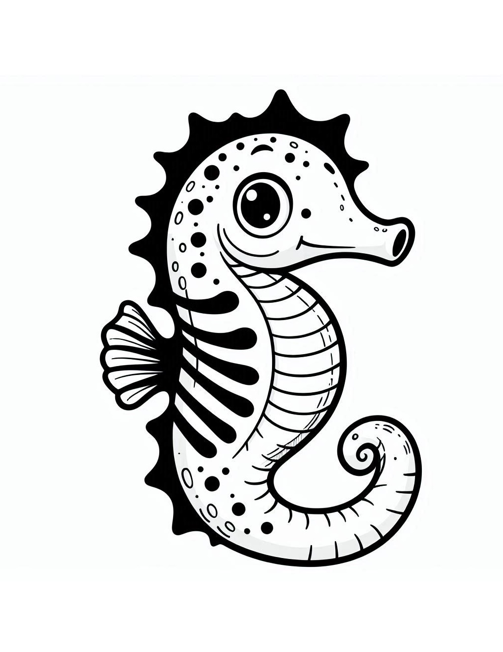 Dive into a Magical Underwater World with Seahorses Coloring Page 1 seahorse coloring page - kenzocoloring.org