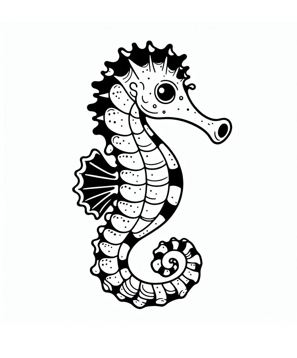 Dive into a Magical Underwater World with Seahorses Coloring Page 2 seahorse coloring pages - kenzocoloring.org