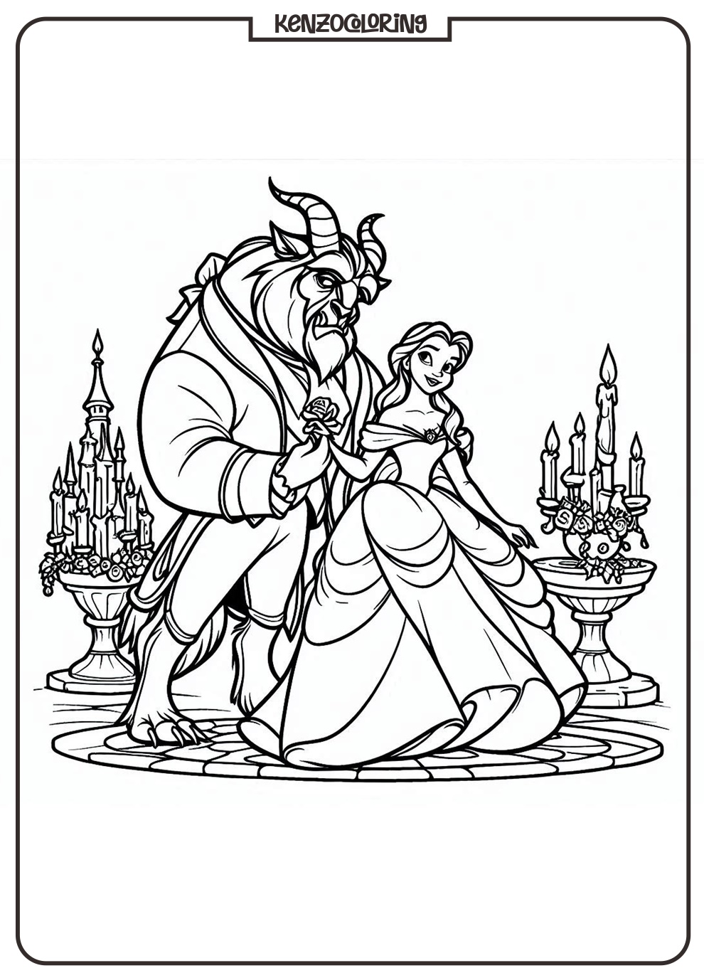 The Magical World of Beauty and the Beast Coloring Page 3 Beauty and the Beast Coloring Pages - kenzocoloring.org