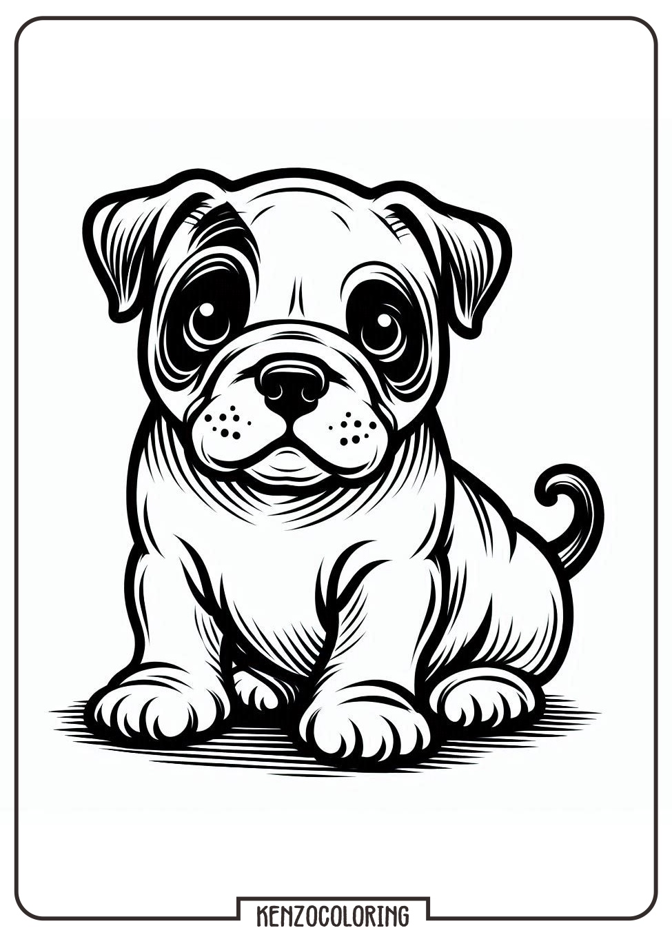 Cute Baby Bulldog Coloring Page 2 Cute Baby Bulldog Coloring Page for Kids - kenzocoloring.org