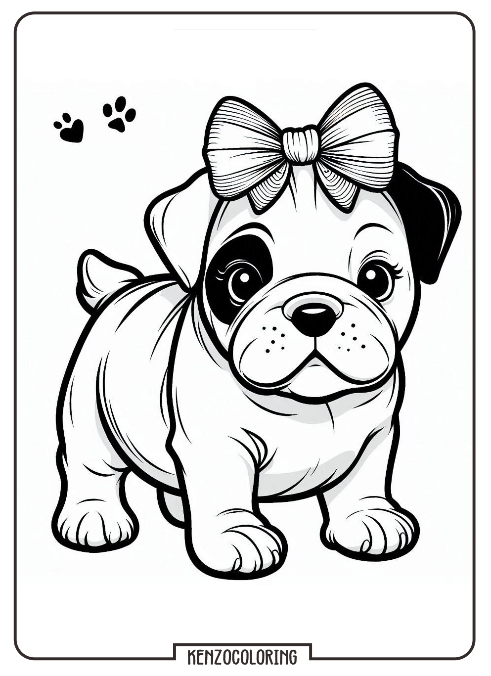 Cute Baby Bulldog Coloring Page 1 Cute Baby Bulldog Coloring Page - kenzocoloring.org