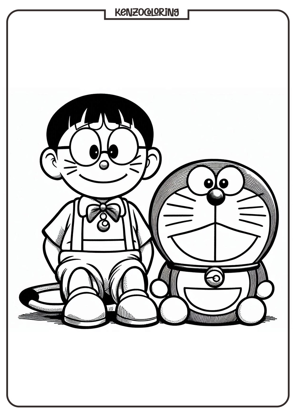Join the Fun with Doraemon and Nobita Coloring Pages 1 Doraemon and Nobita Coloring Online Page - kenzocoloring.org