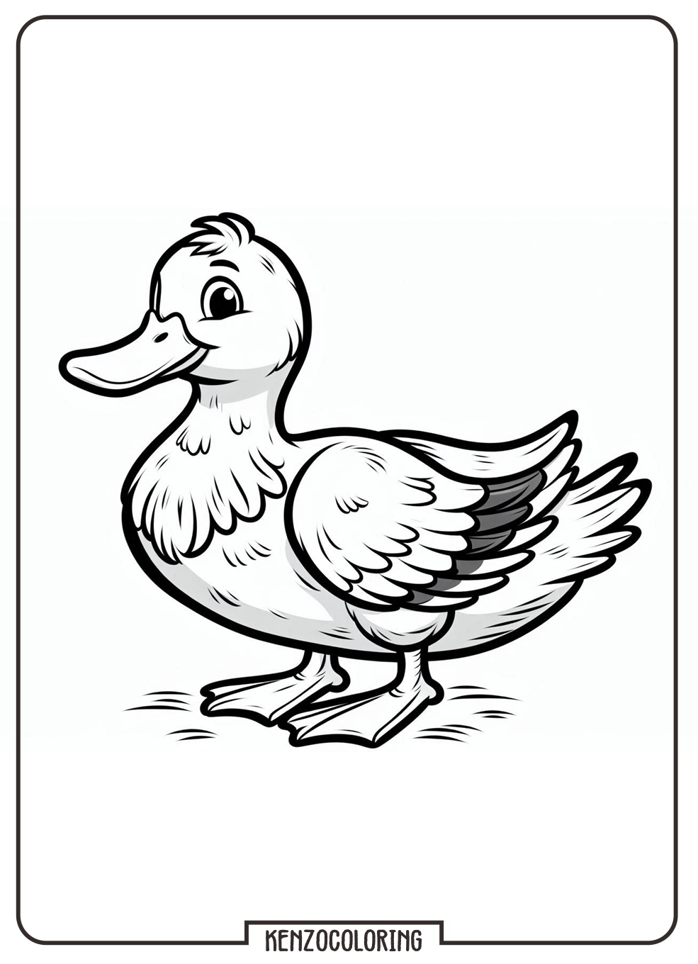 Waterfowl Animals Duck Coloring Page 3 Duck Coloring Pages for Kids - kenzocoloring.org