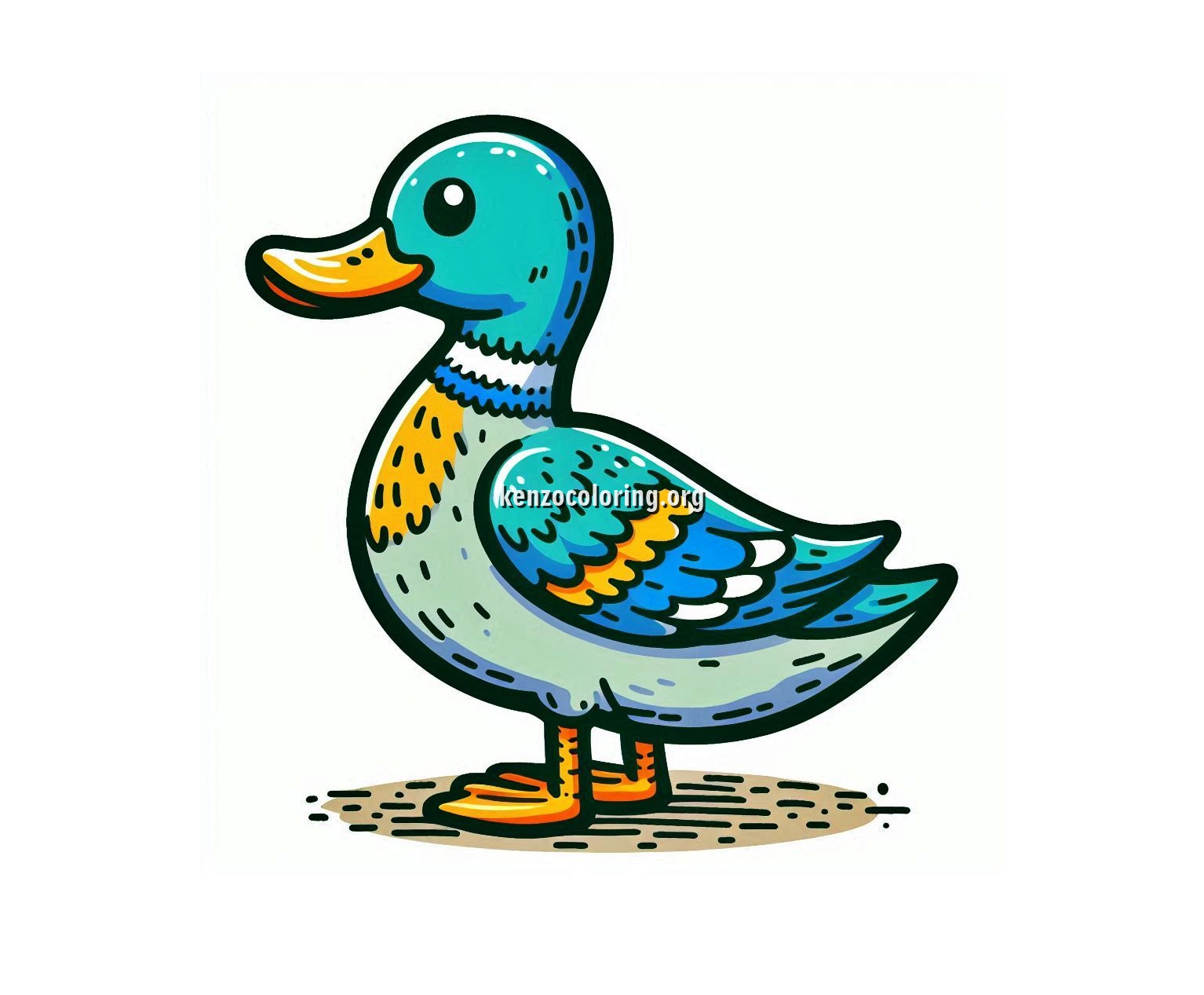 Waterfowl Animals Duck Coloring Page