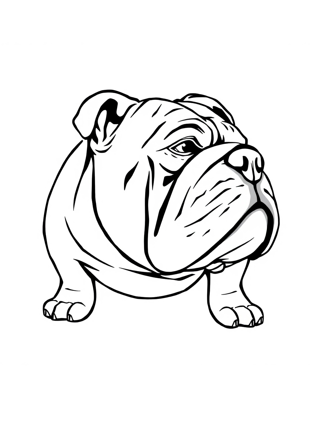 Bulldog Head Coloring Page 1 Face Bulldog Coloring Page - kenzocoloring.org