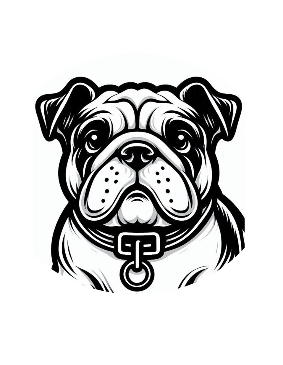Bulldog Head Coloring Page 3 Face Bulldog Coloring Pages for Kids - kenzocoloring.org