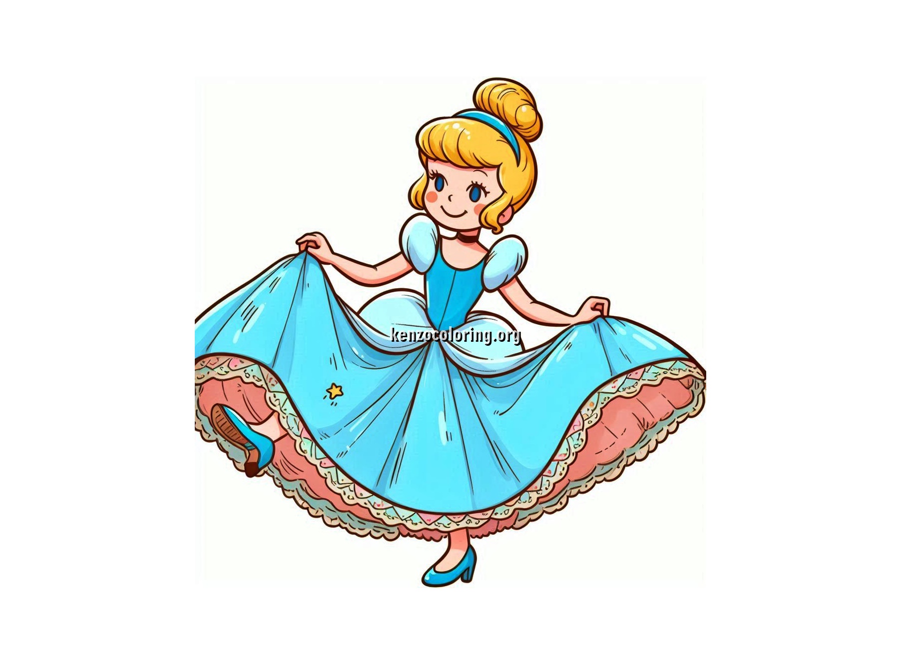 Beautiful Cinderella in a Dress Coloring Page 6 Image Cinderella Coloring