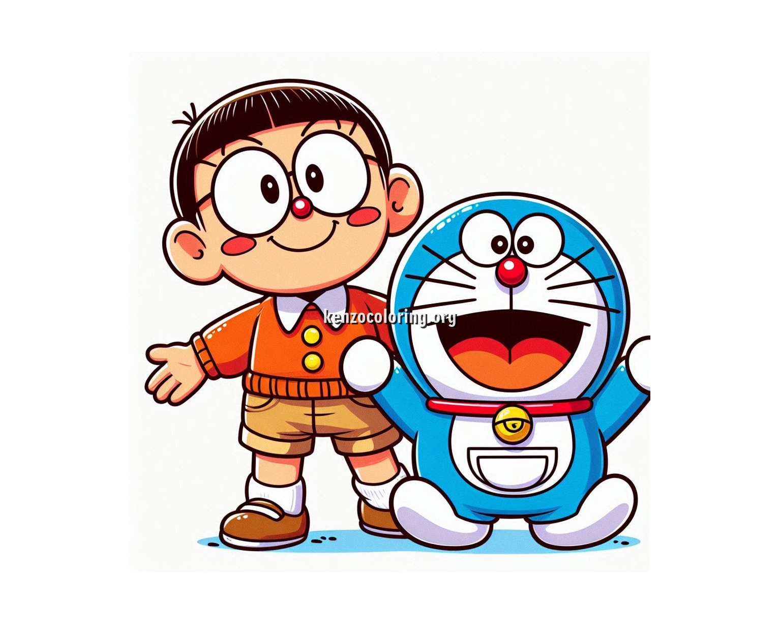 Join the Fun with Doraemon and Nobita Coloring Pages 3 Image Doraemon and Nobita Coloring