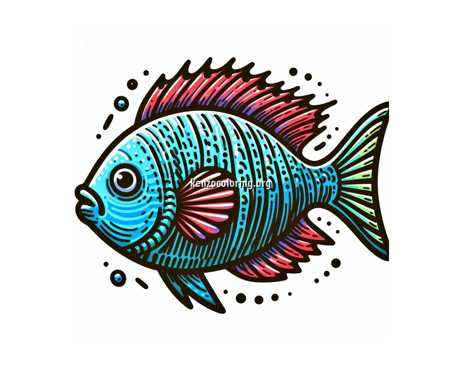 Fish Coloring Page for Kids