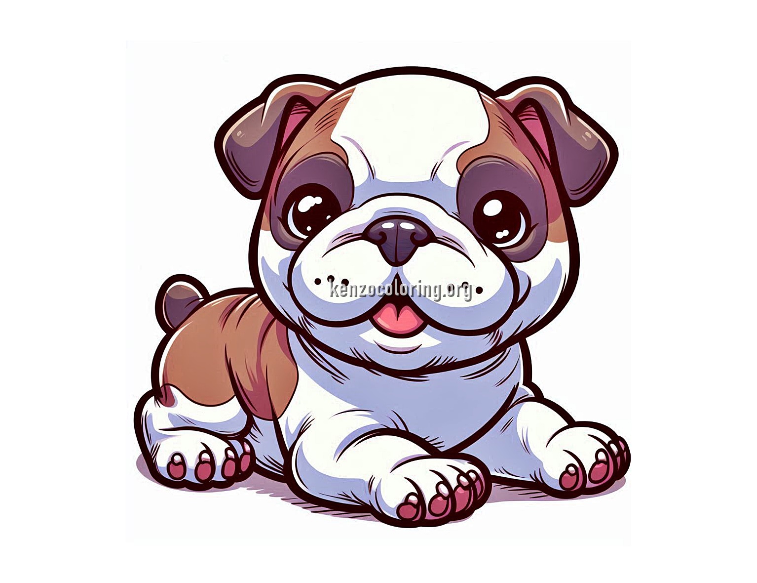 Cute Baby Bulldog Coloring Page