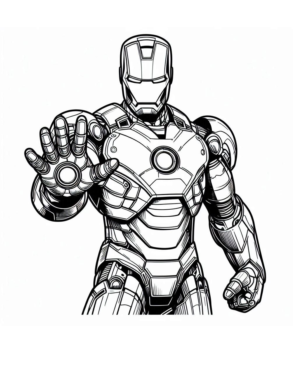 Iron Man in Action Coloring Page 4 Iron Man SuperHero Coloring Page