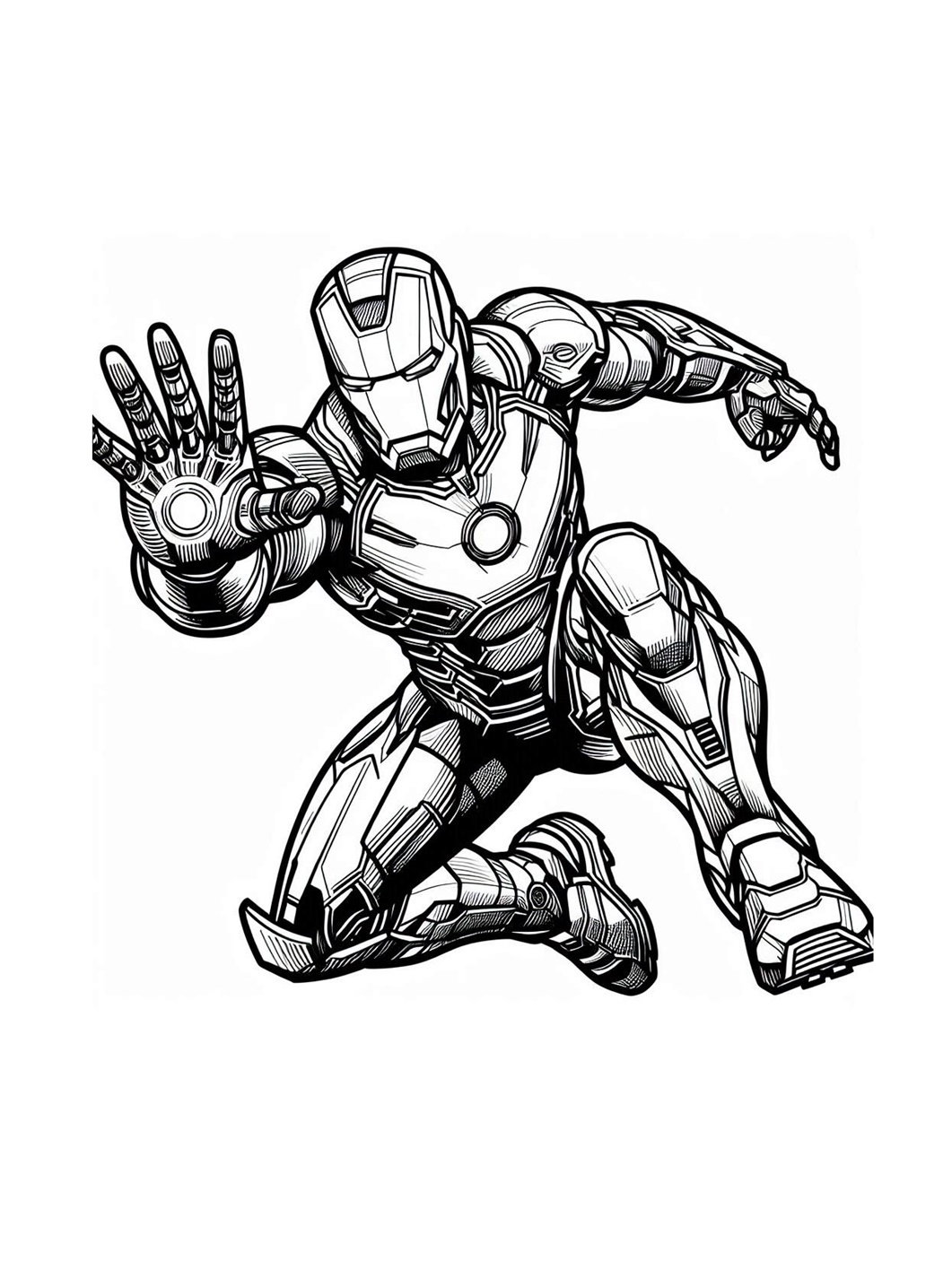 Iron Man in Action Coloring Page 5 Iron Man SuperHero Coloring Pages
