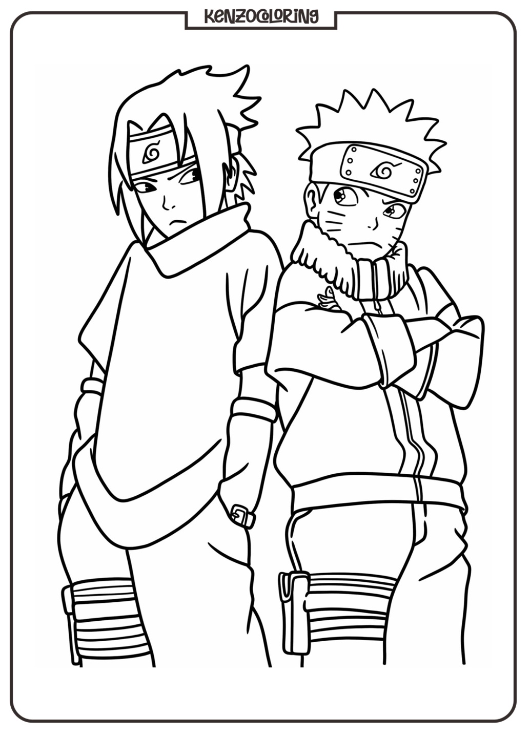 Get Ready for some Ninja Action with these Sasuke Coloring Pages! 3 Young Naruto And Sasuke Coloring Pages