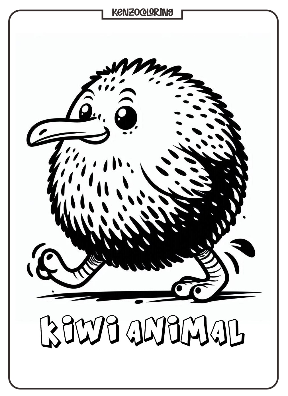 Kiwi Animal Coloring Page 1 animal kiwi coloring page