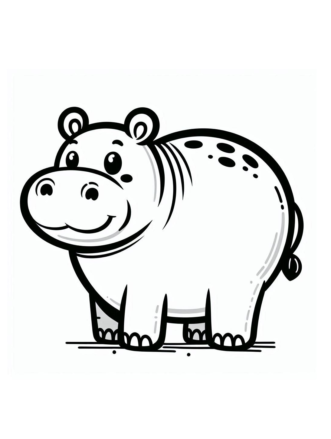 Cute Hippo Coloring Page for Kids 4 hippo coloring pages for kids