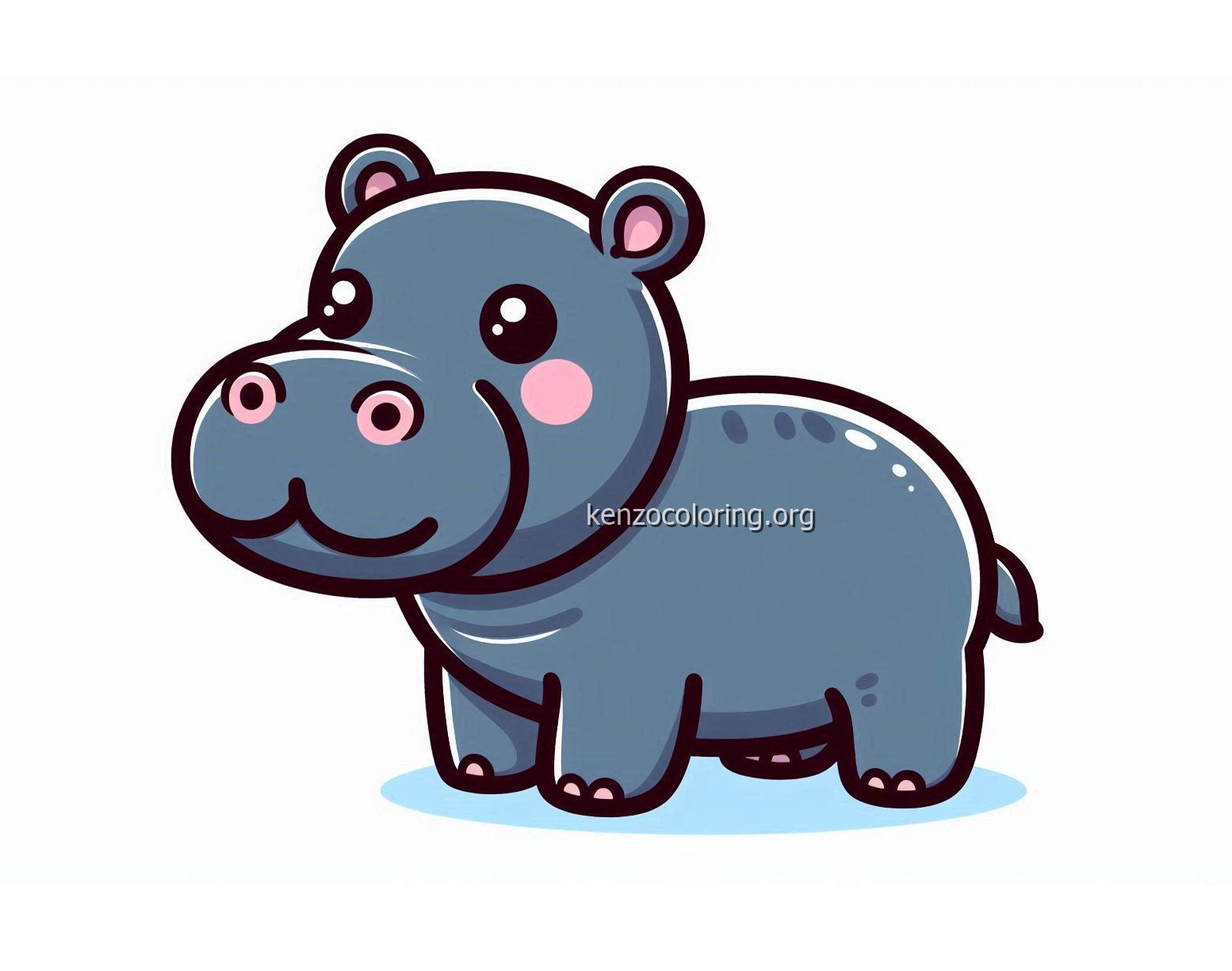 Cute Hippo Coloring Page for Kids 5 image a Hippo Coloring Pages